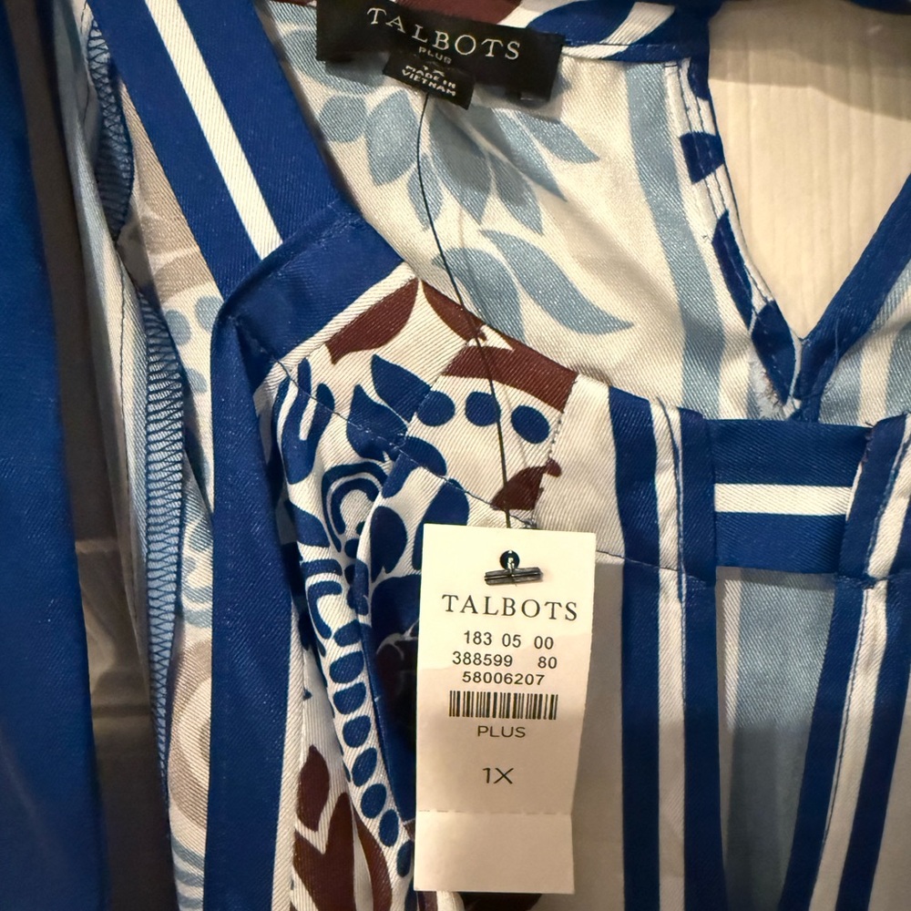 Talbots Blue and White Patterned Maxi Dress - Picture 2 of 3